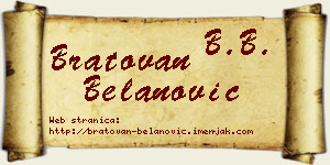 Bratovan Belanović vizit kartica